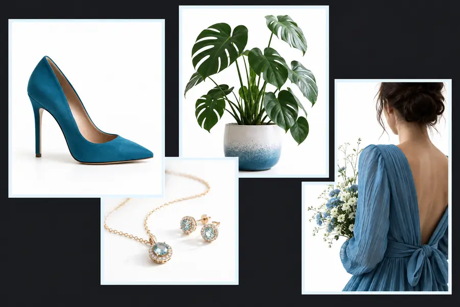 Illustrative white-background composition used as a style reference